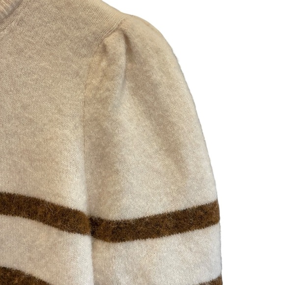 Banana Republic Puffed Sleeve Striped Sweater Oversized Size Small Alpaca Wool - Picture 7 of 8